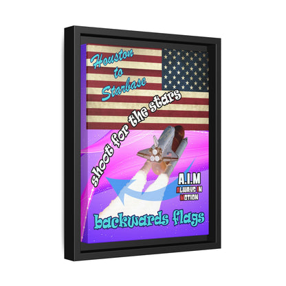 shoot for the stars - framed canvas art (purple-pink wave)