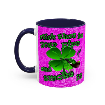 celtics logo - Accent Mug (pink swirl)