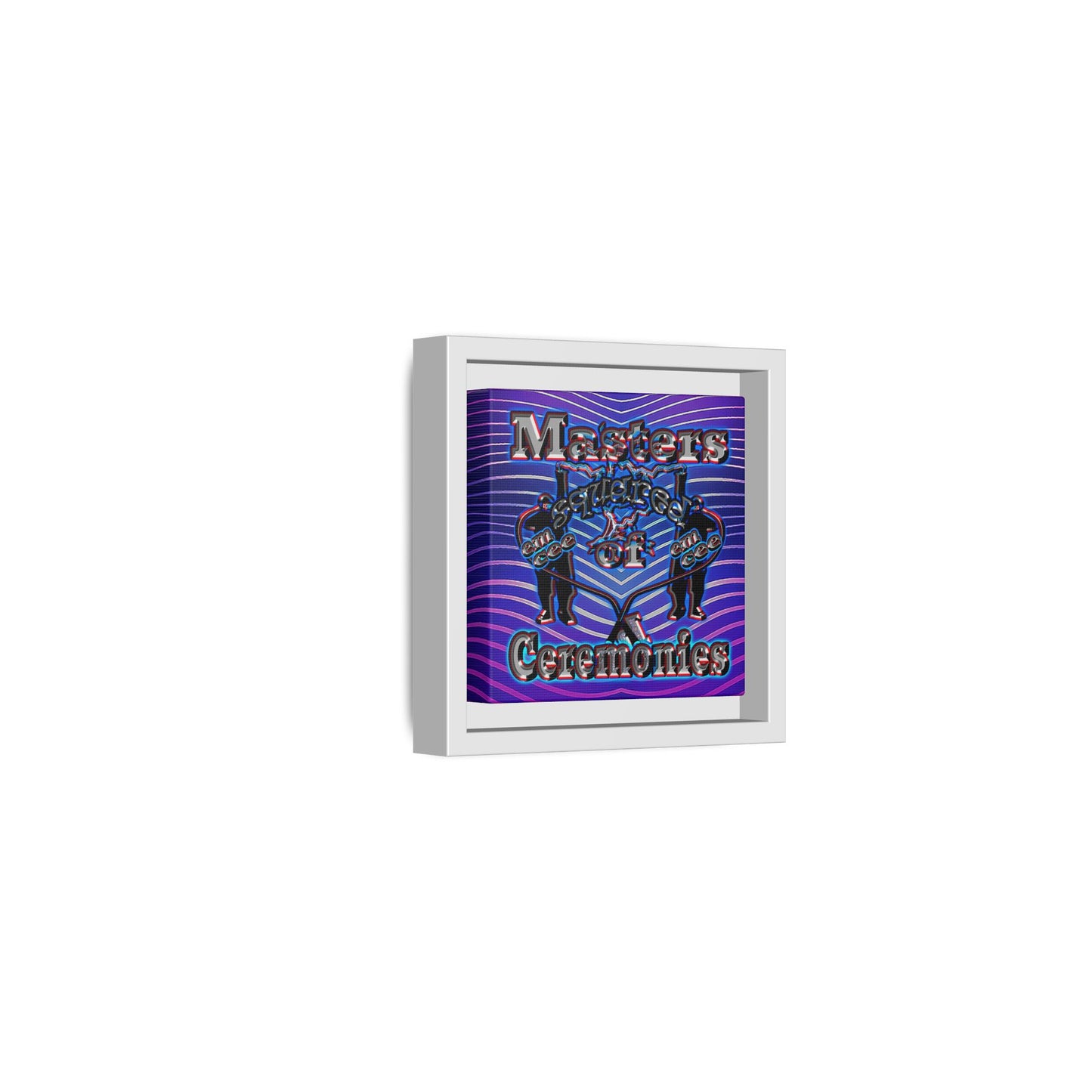 em cee squared - framed canvas art (purple wave)