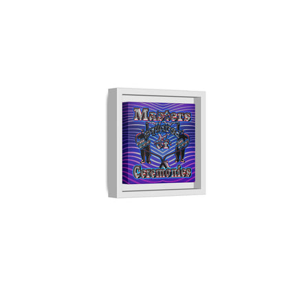 em cee squared - framed canvas art (purple wave)