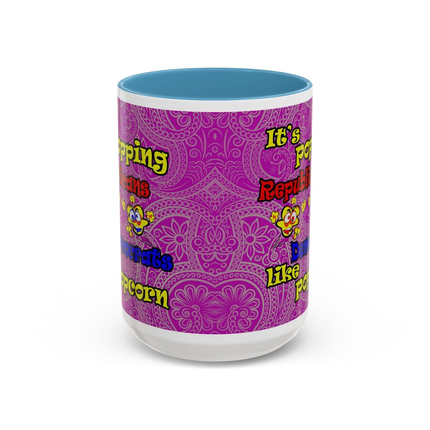 popping like popcorn - Accent Mug (pink swirl)