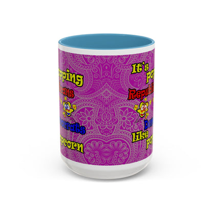 popping like popcorn - Accent Mug (pink swirl)