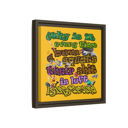 the bum's shit - framed canvas art (yellow)