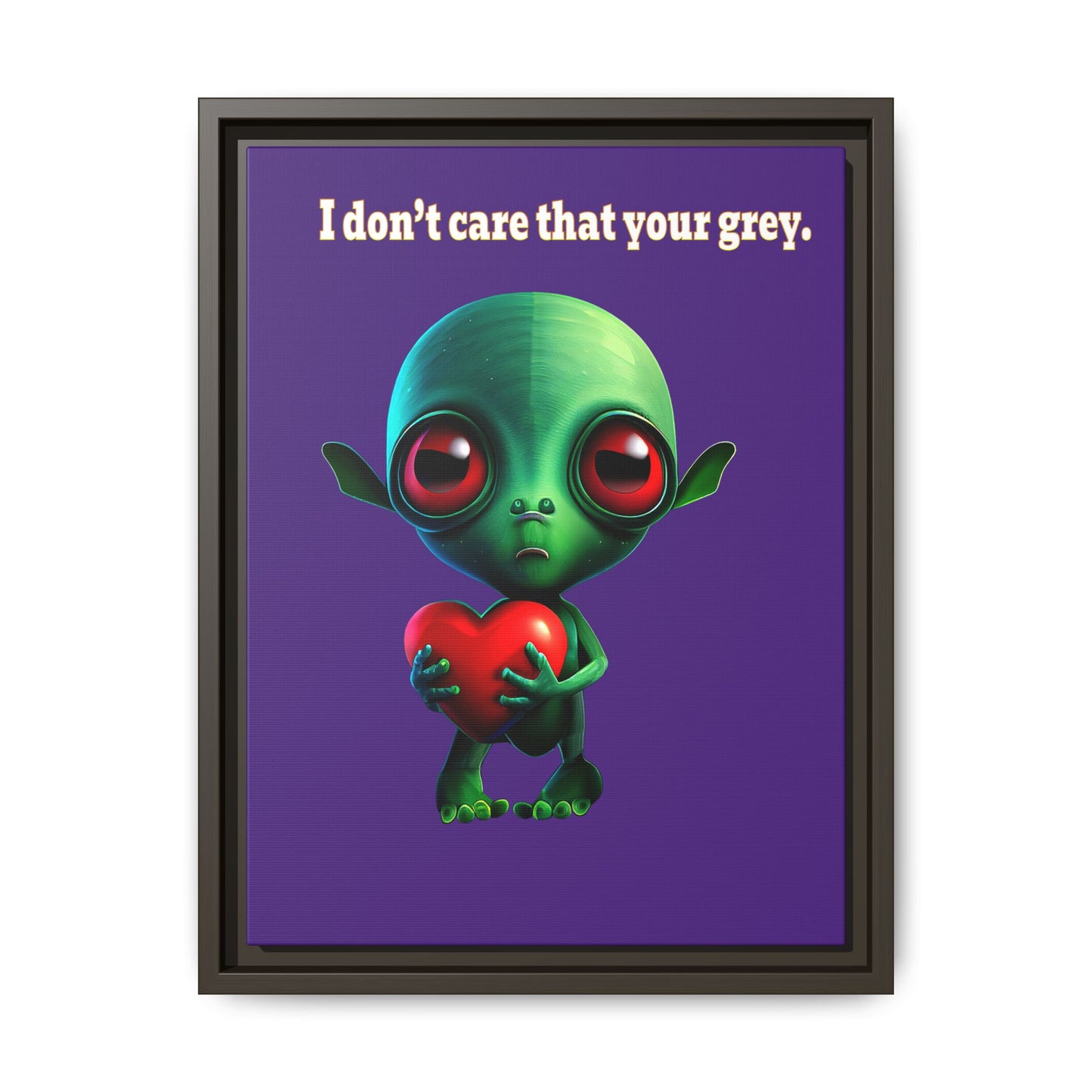 I don't care that your grey - framed canvas art (purple)