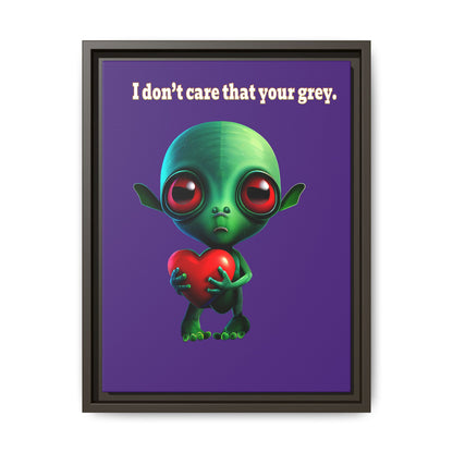 I don't care that your grey - framed canvas art (purple)