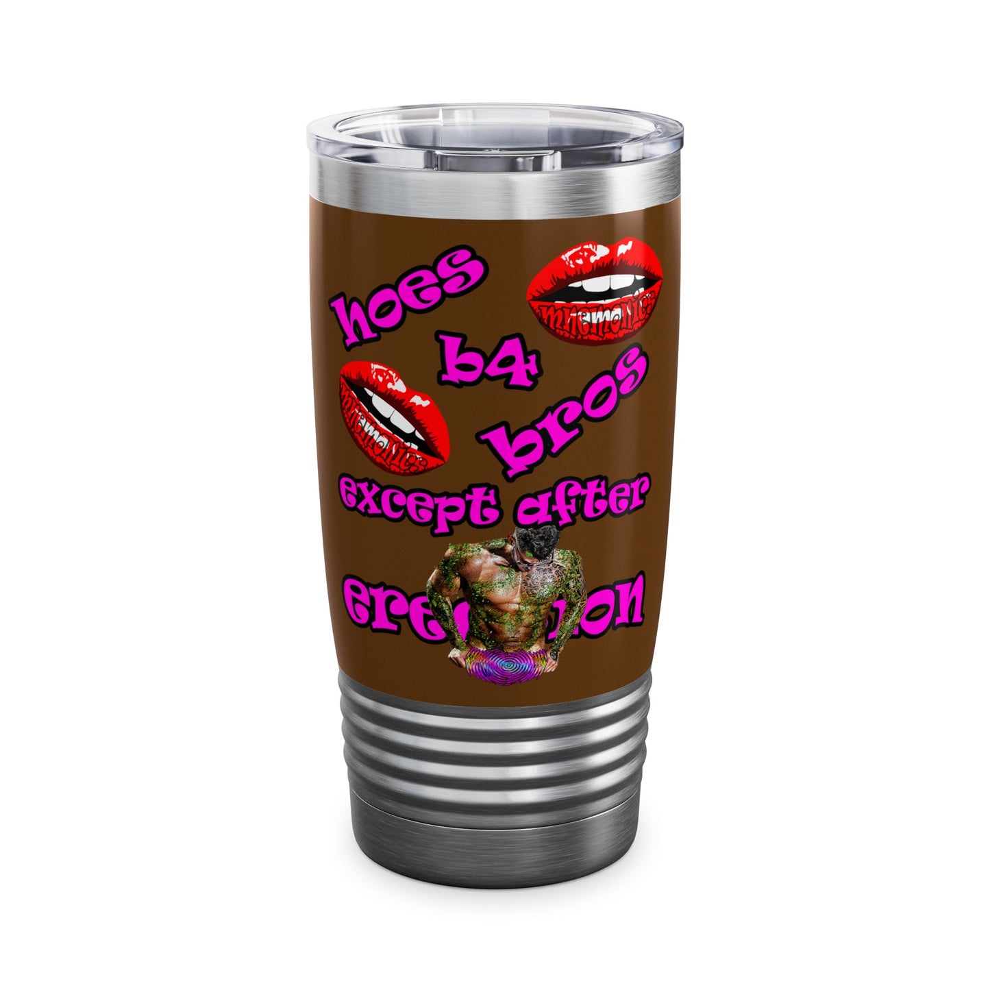 hoes b4 bros - Ringneck Tumbler, 20oz (brown)