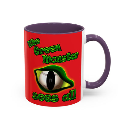 green monster - Accent Mug (red)