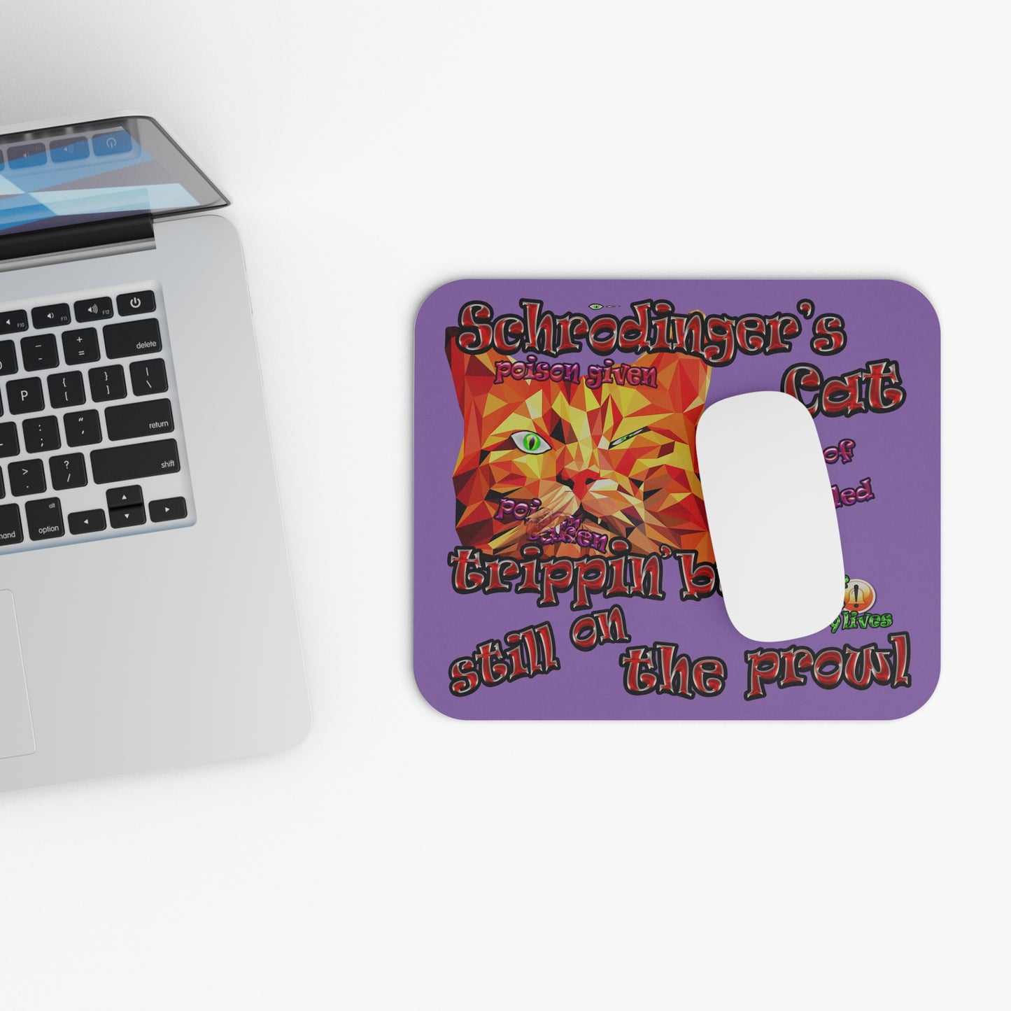 schrodinger's cat - Mouse Pad (Rectangle) (light purple)