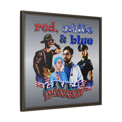 rw&b lives matter - framed canvas art (brushed nickel)