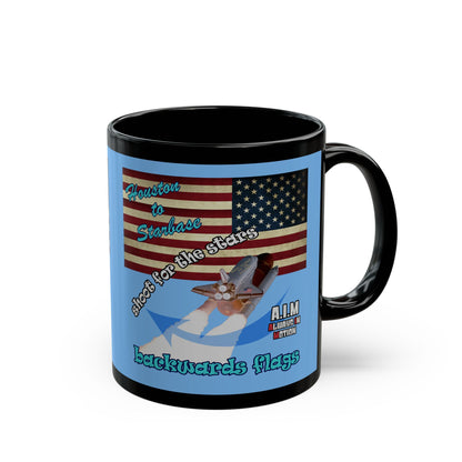 shoot for the stars - Black Mug (light blue)