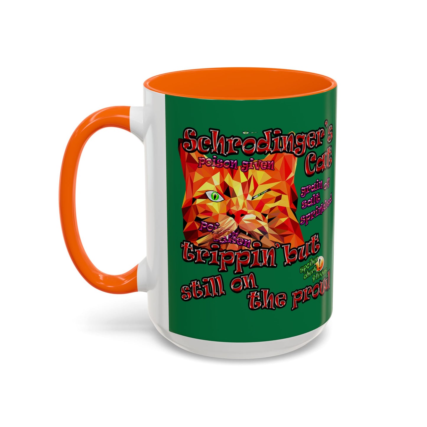 schrodinger's cat - Accent Mug (dark green)
