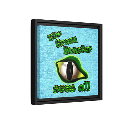 green monster - framed canvas art (faded blue)