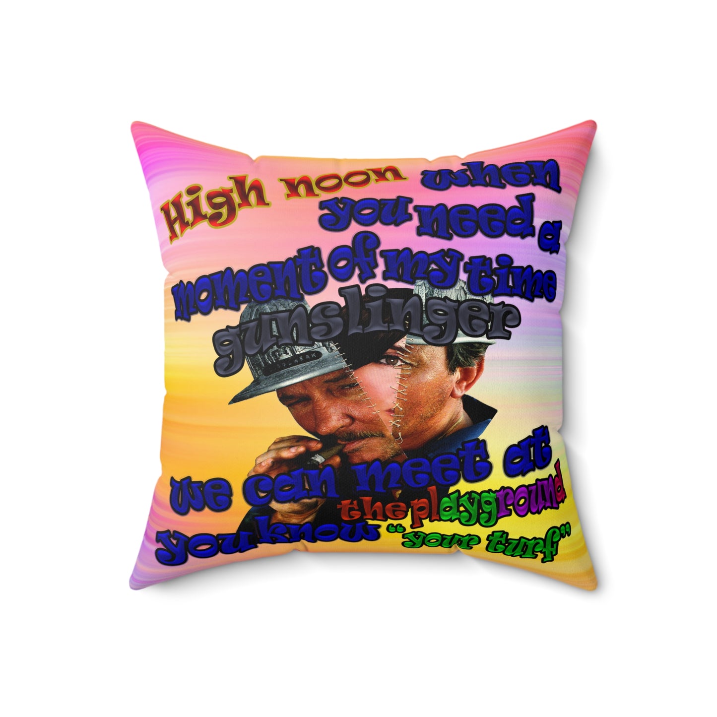 high noon - Faux Suede Square Pillow - (color blur)