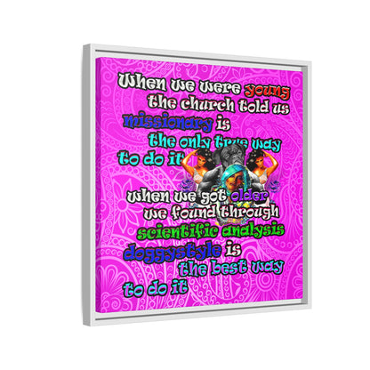 doggystyle - framed canvas art (pink swirl)