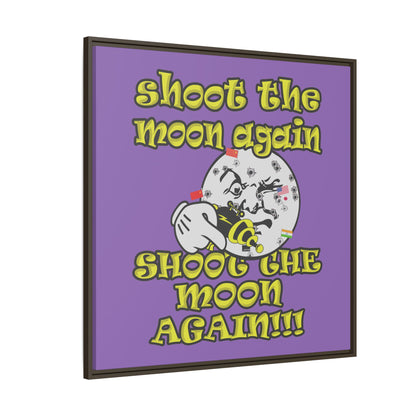 shoot the moon again - framed canvas art (light purple)