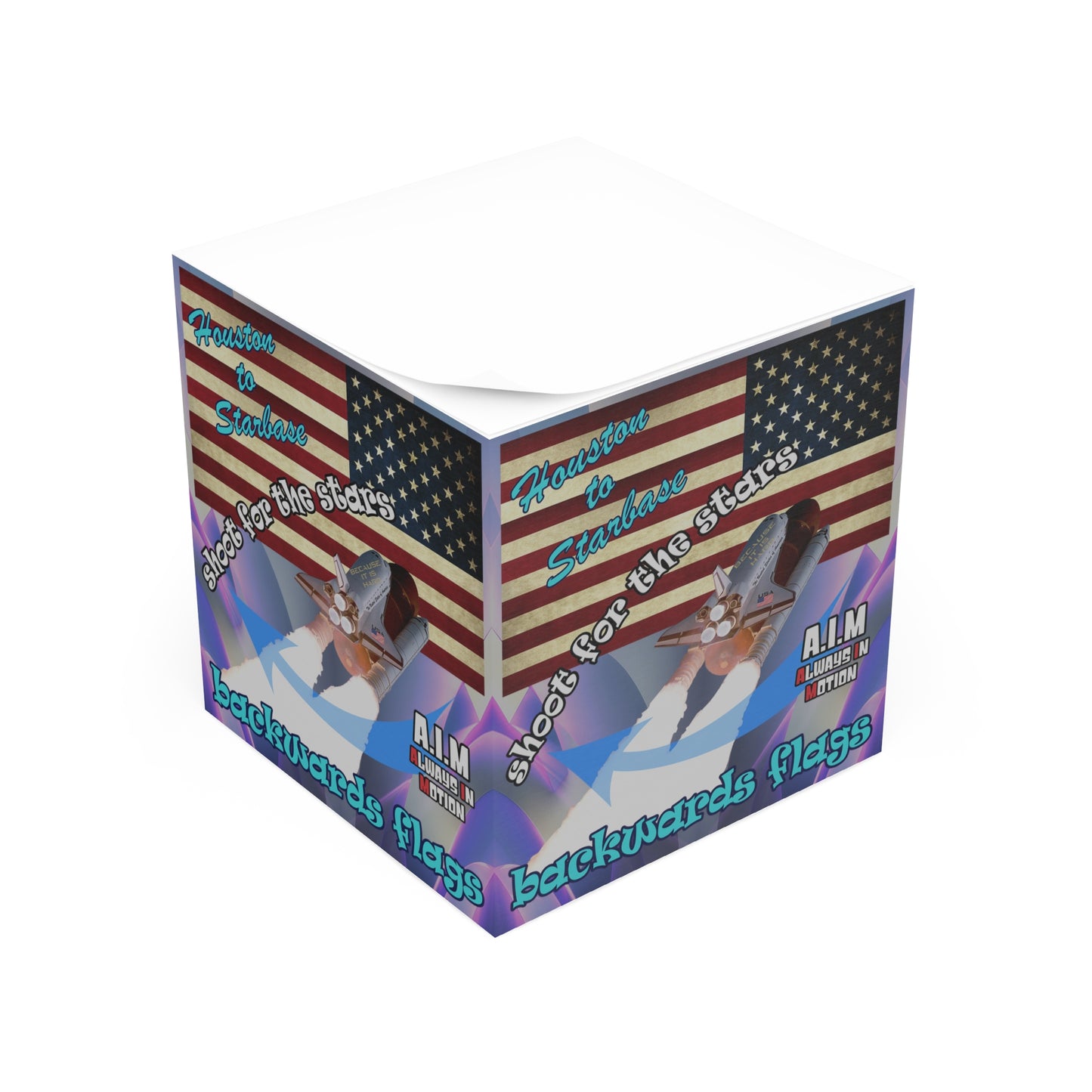 shoot for the stars - note cube (grey-pink wave)