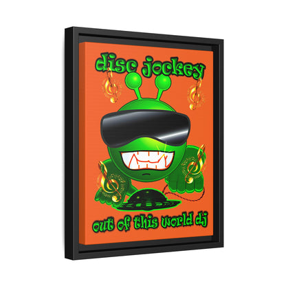 disc jockey - framed canvas art (orange)