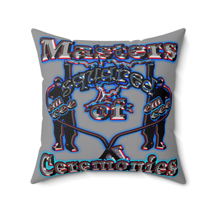 em cee squared - Spun Polyester Square Pillow - (grey)