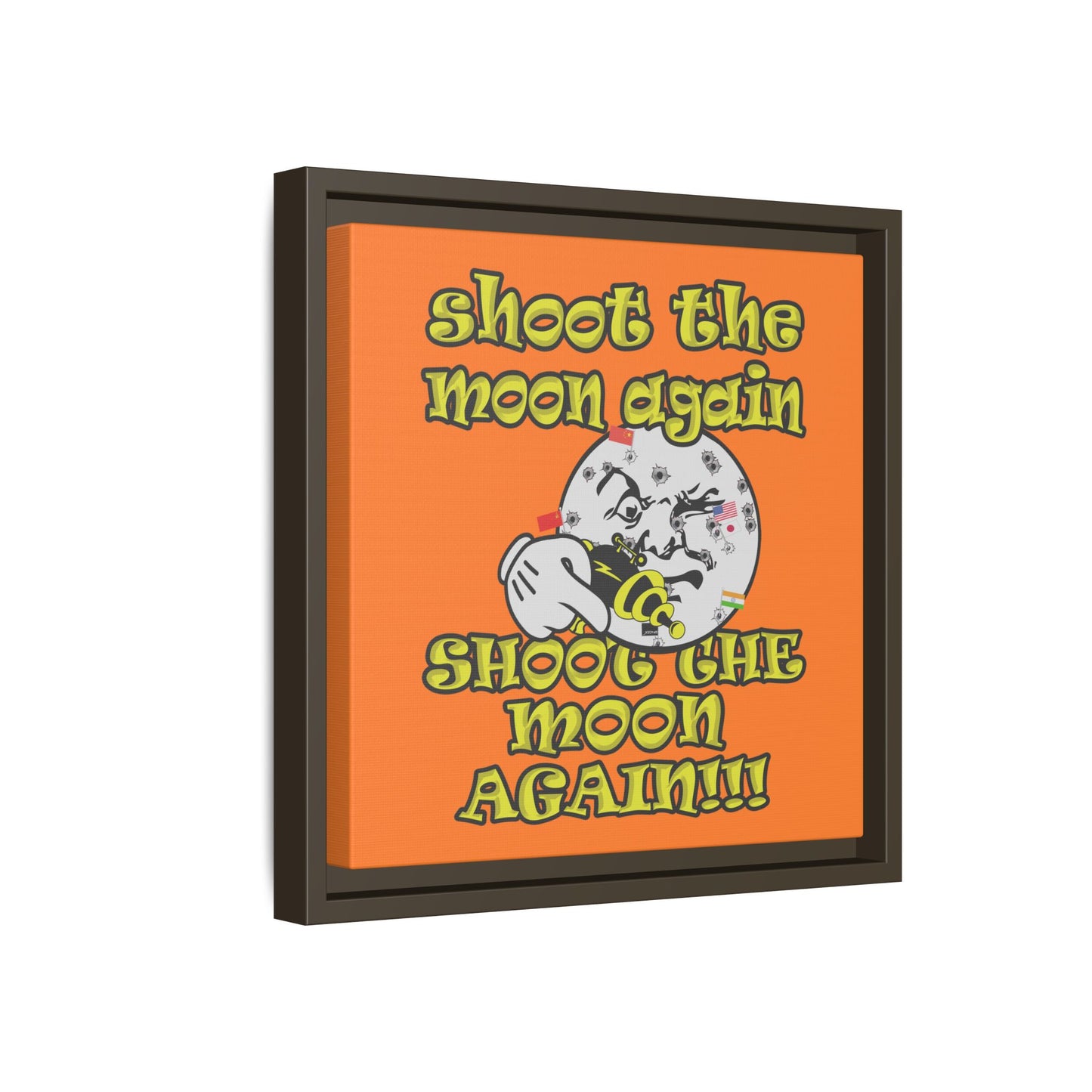 shoot the moon again - framed canvas art (crusta)