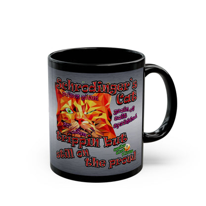 schrodinger's cat - Black Mug (brushed nickel)