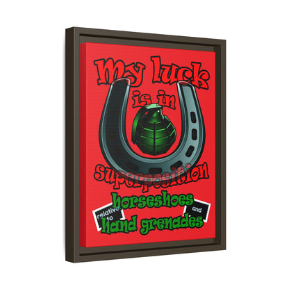 my luck - framed canvas art (red)
