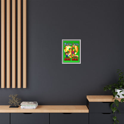 love peace - framed canvas art (logo green)