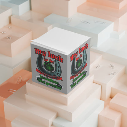 my luck - note cube (light grey)