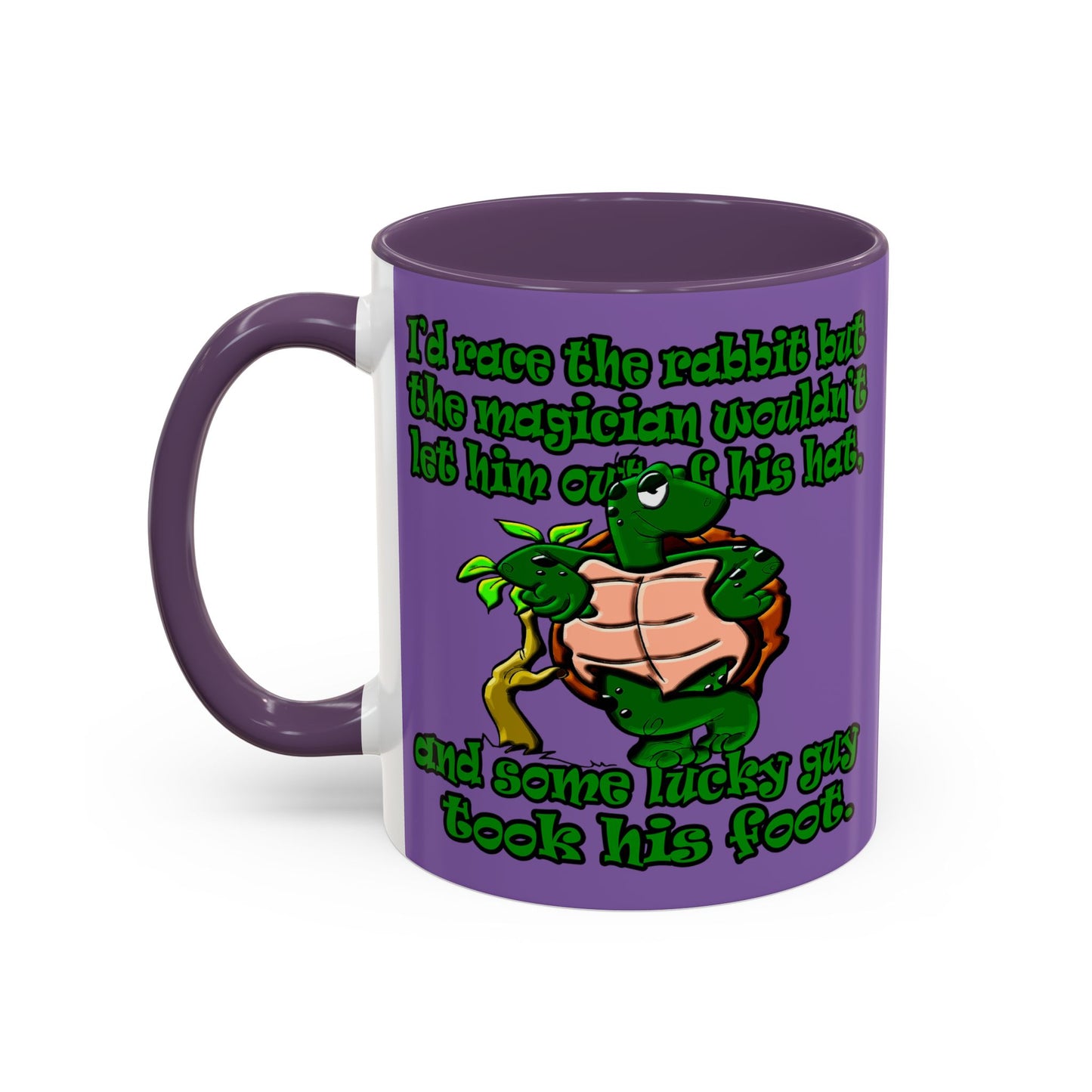 turtle race - Accent Mug (light purple)