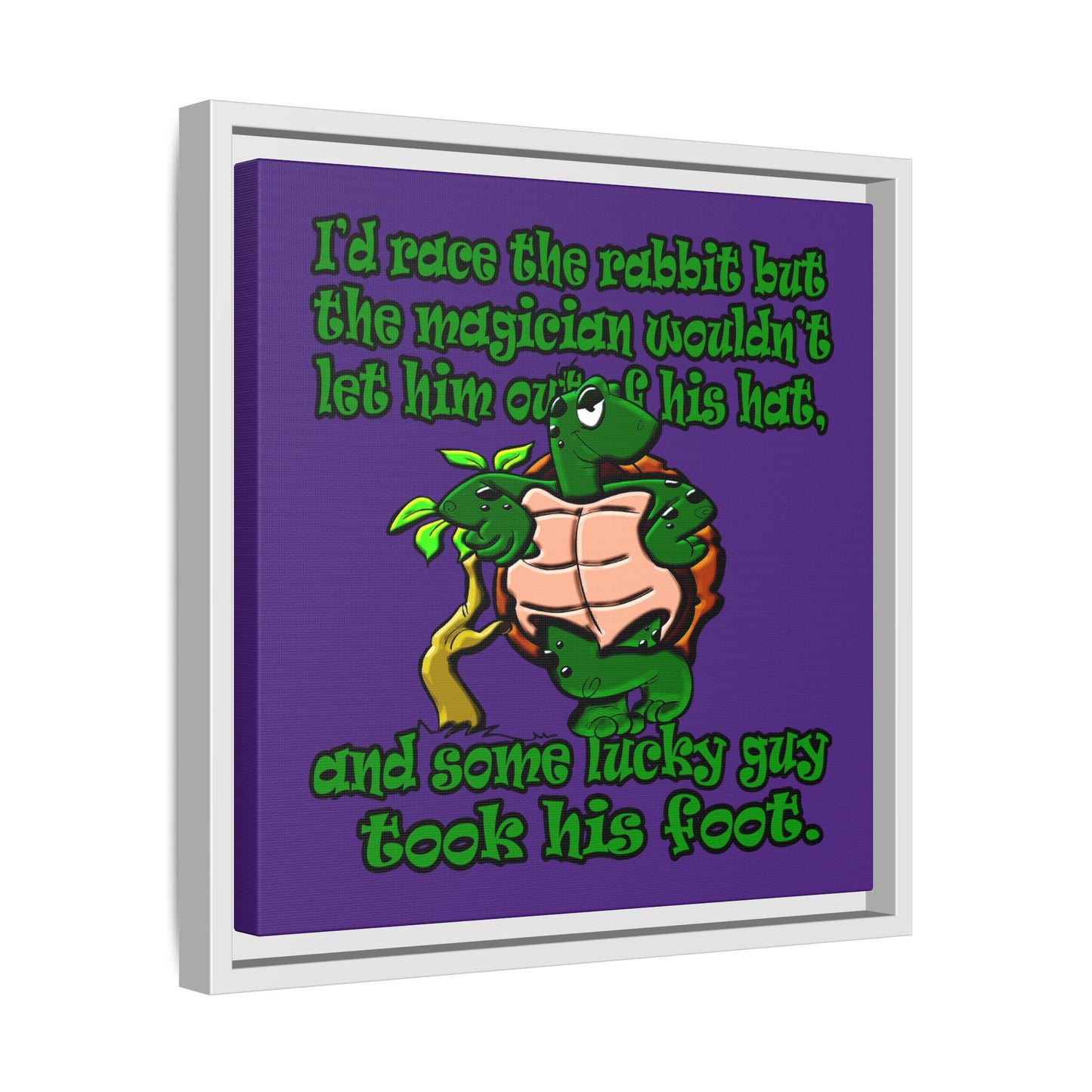 turtle race - framed canvas art (purple)