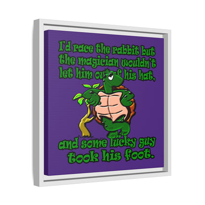 turtle race - framed canvas art (purple)