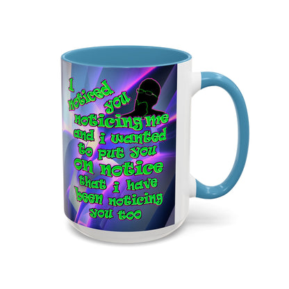 noticed you noticing - Accent Mug (grey-pink wave)