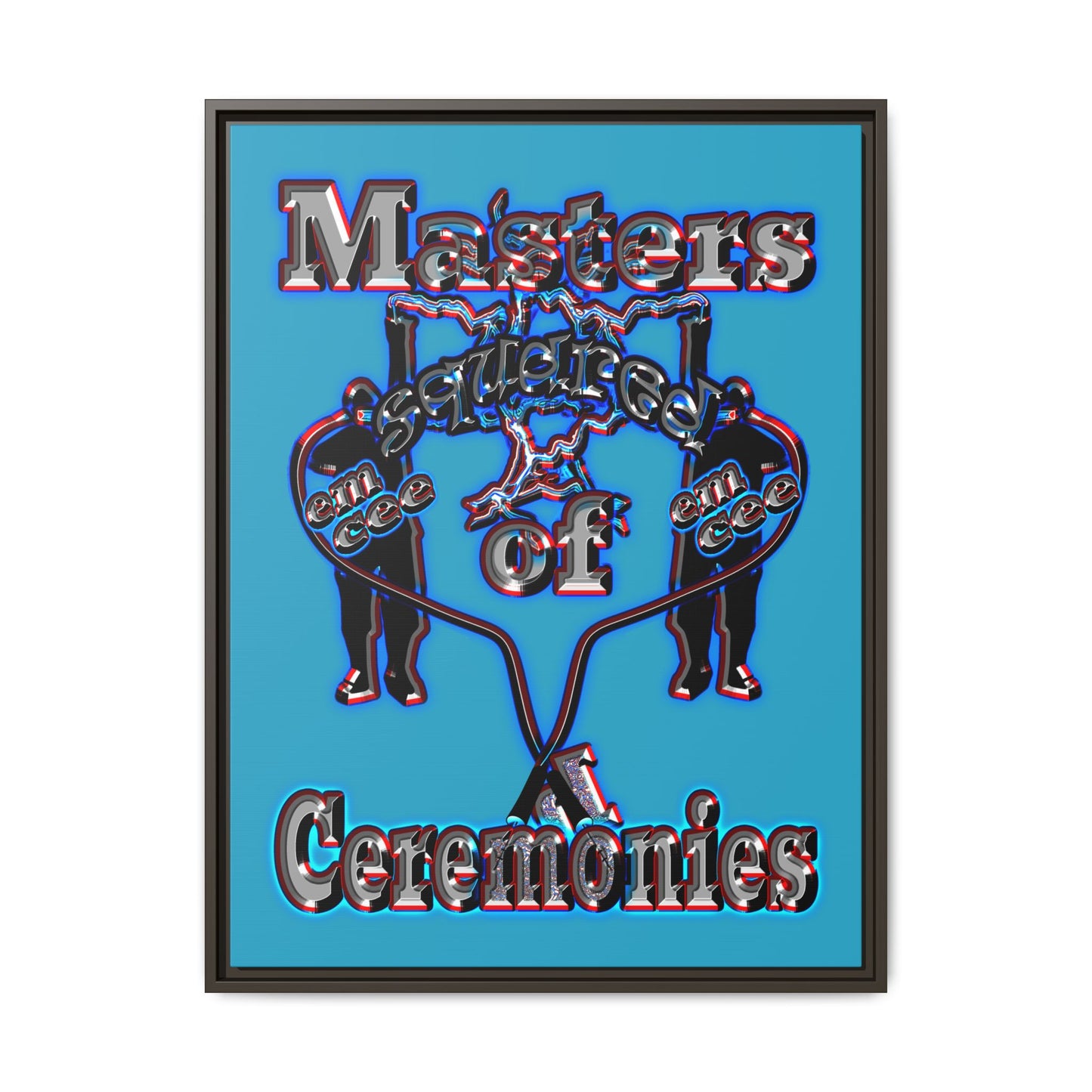 em cee squared - framed canvas art (turquoise)