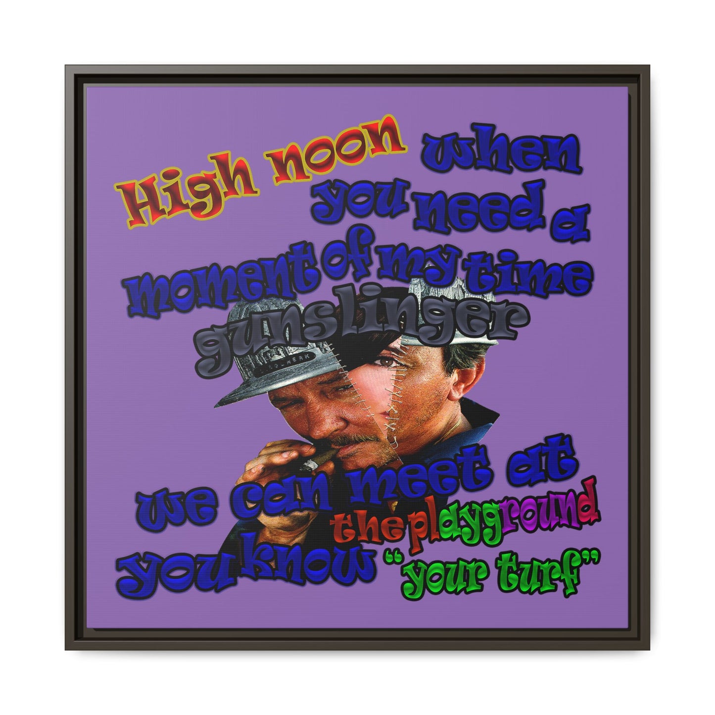high noon - framed canvas art (light purple)