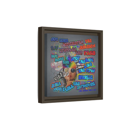 drop the beat - framed canvas art (grey-light grey)