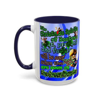 christmas spirits of boston - Accent Mug (blue-white wave)