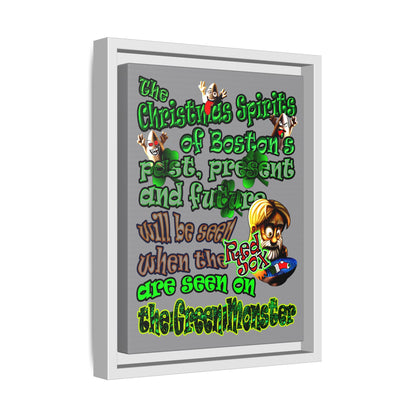 christmas spirits of boston - framed canvas art (grey)