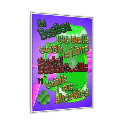 celtics logo - framed canvas art (purple-pink wave)