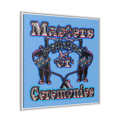 em cee squared - framed canvas art (light blue)