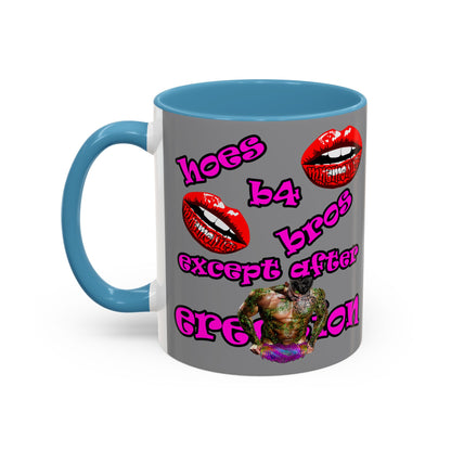hoes b4 bros - Accent Mug (grey)