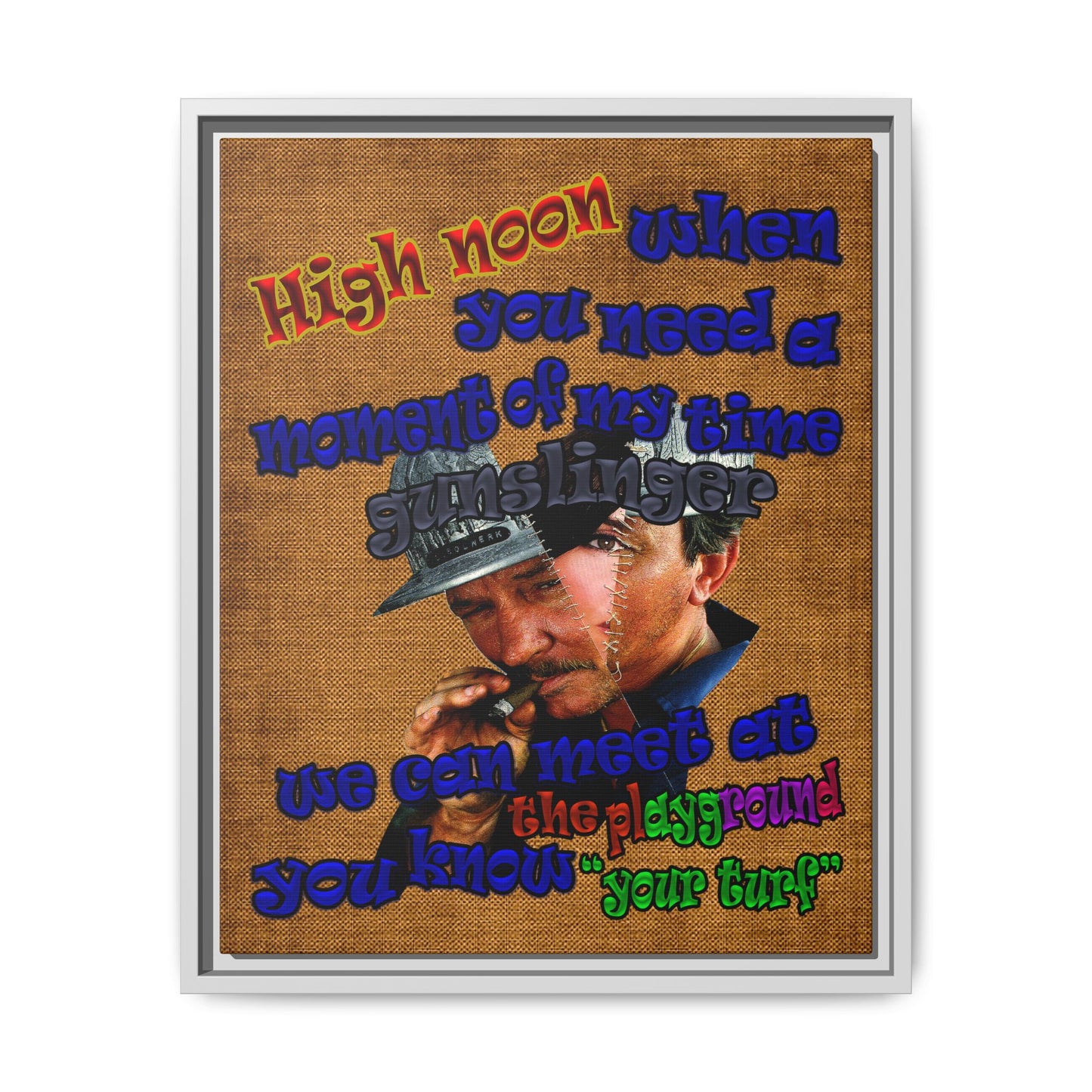 high noon - framed canvas art (brown papyrus)