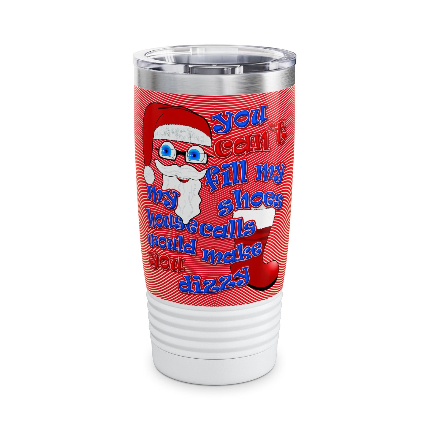 santa's shoes - Ringneck Tumbler, 20oz (yellow-orange wave)