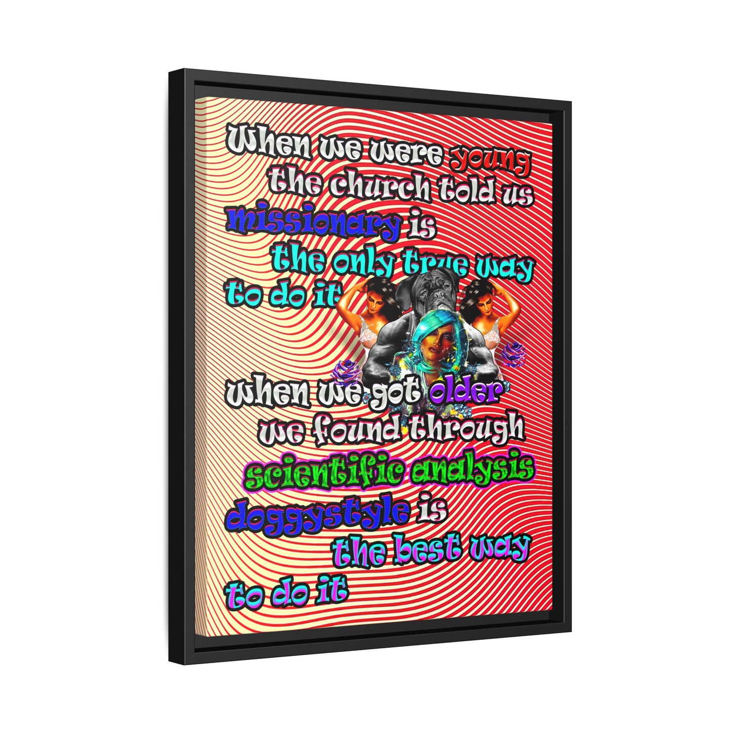 doggystyle - framed canvas art (yellow-orange wave)