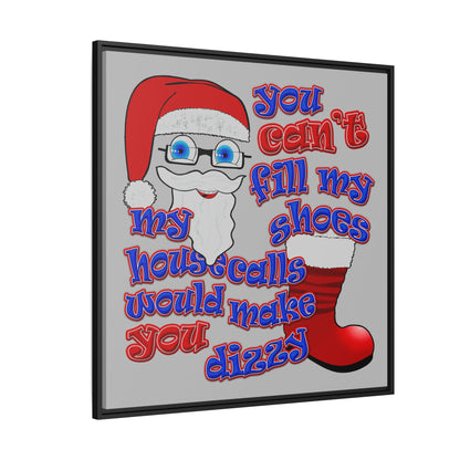 santa's shoes - framed canvas art (light grey)
