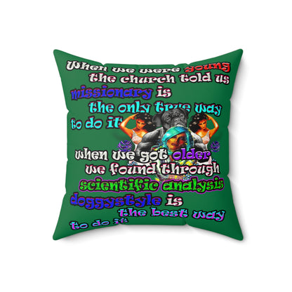 doggystyle - Faux Suede Square Pillow - (dark green)
