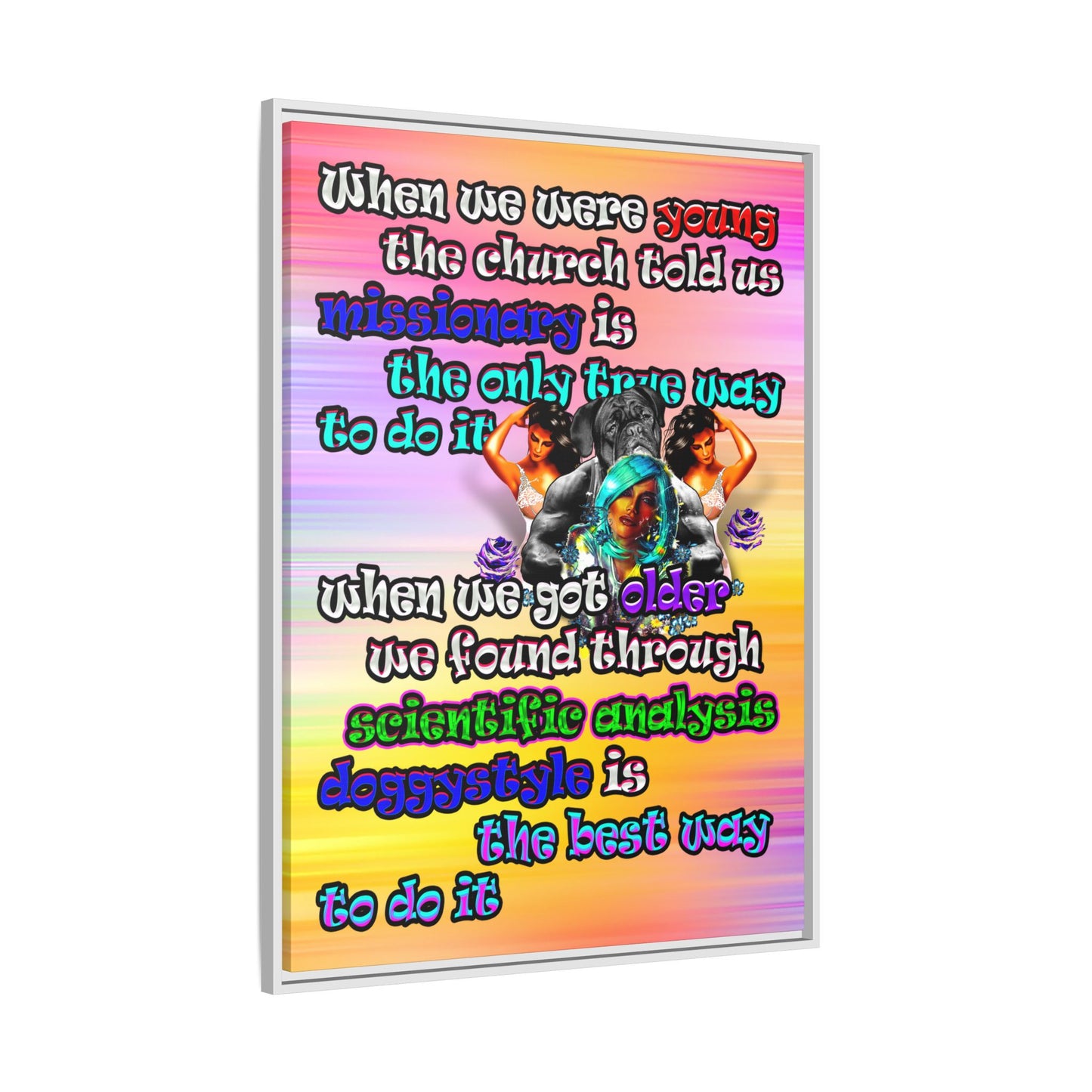 doggystyle - framed canvas art (color blur)