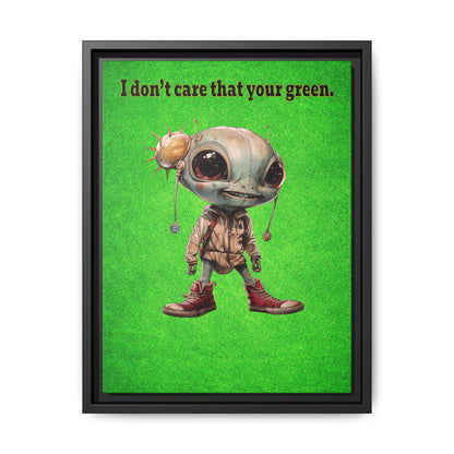 I don't care that your green - framed canvas art (green turf)
