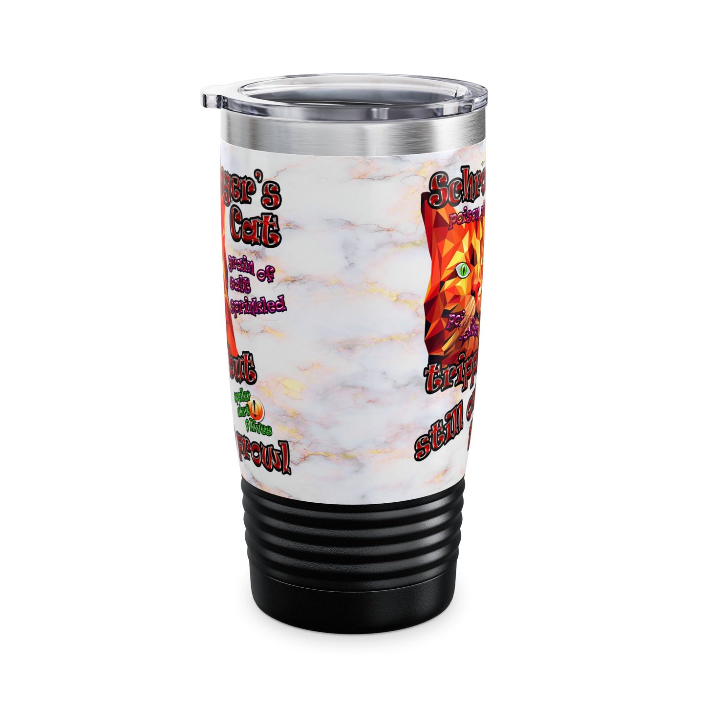 schrodinger's cat - Ringneck Tumbler, 20oz (white marble)