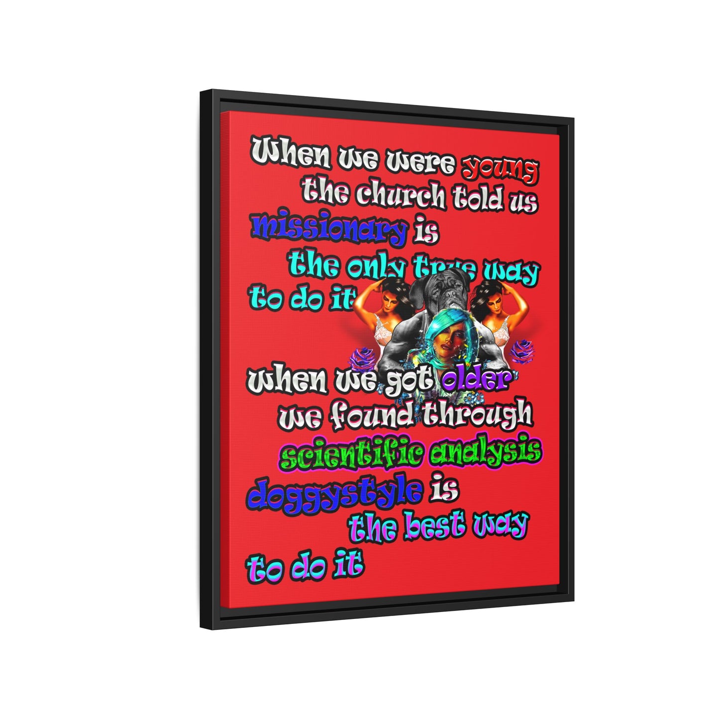 doggystyle - framed canvas art (red)