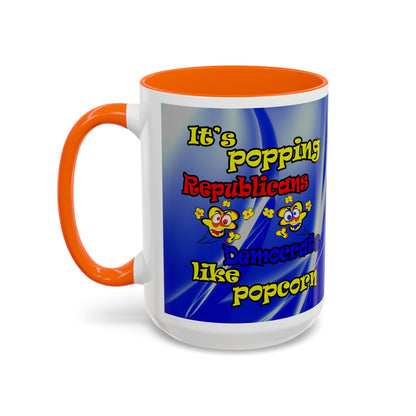 popping like popcorn - Accent Mug (blue-white wave)