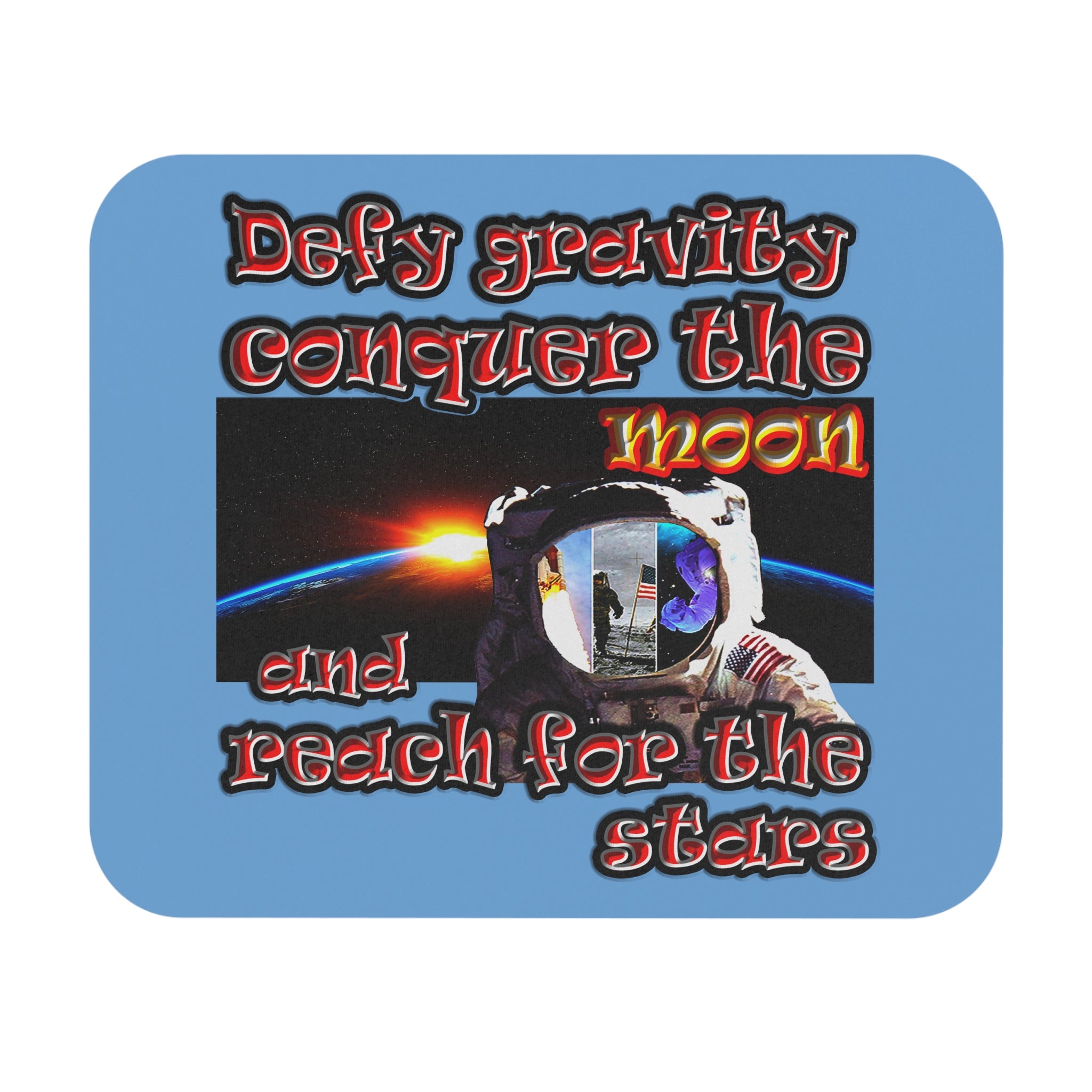 defy conquer reach - Mouse Pad (Rectangle) (light blue)